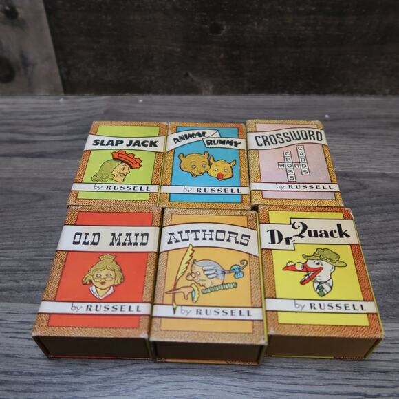Vintage Library Of Games Miniature Card Game Old Maid Slap Jack Animal Rummy - Picture 3 of 5